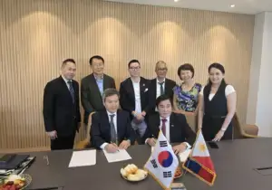 Signing ceremony at IEK Infra Engineering Korea office in Gangnam, Seocho-go, Seoul, Korea